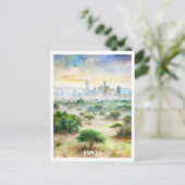 ナイロビ国立公園ウォーター絵画カラー ポストカード (スタンド正面)