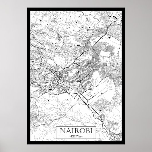 ナイロビ ケニア 地図 ポスター (正面)