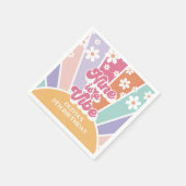 ナインはヴィベレトロサンシャインレインボーデイジー スタンダードカクテルナプキン (角)