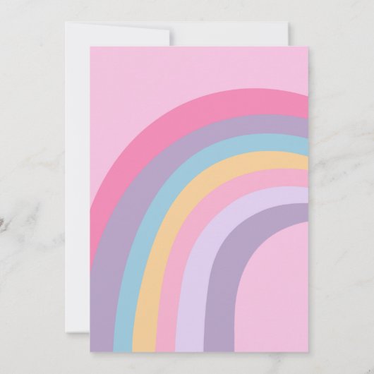 ナインズA Vibe Groovy Hippie Rainbow 9誕生日 招待状 (裏面)