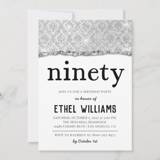 ナインティダイヤモンド誕生日招待状 招待状 (正面)