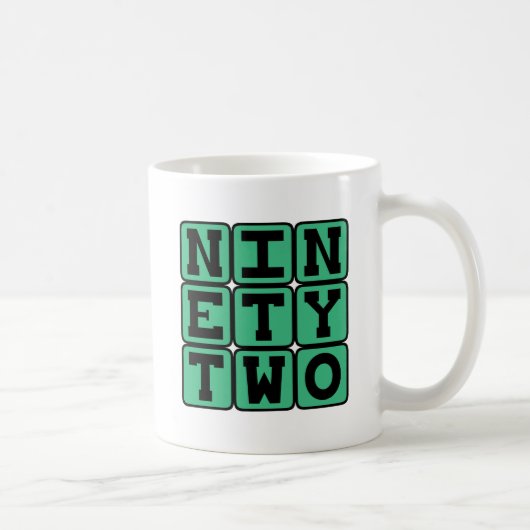 ナインティトゥー、数字の92 コーヒーマグカップ (右)