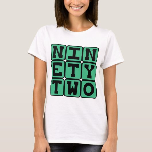 ナインティトゥー、数字の92 Tシャツ (正面)
