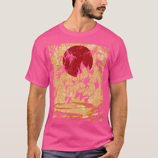 ナインテールキツネア日本のート Tシャツ (正面)