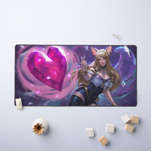 ナインテールキツネデスクマット | カスタマイズ可能なデスクマット デスクマット (キッズテーブル)