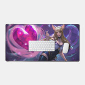 ナインテールキツネデスクマット | カスタマイズ可能なデスクマット デスクマット (キーボード&マウス)