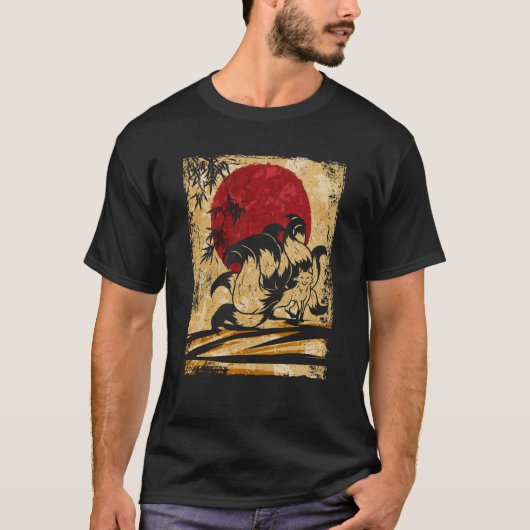 ナインテールキツネ日本のレトロ2 Tシャツ (正面)