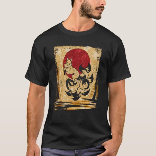 ナインテールキツネ日本のレトロ4 Tシャツ (正面)