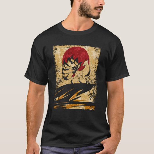 ナインテールキツネ日本のレトロ6 Tシャツ (正面)
