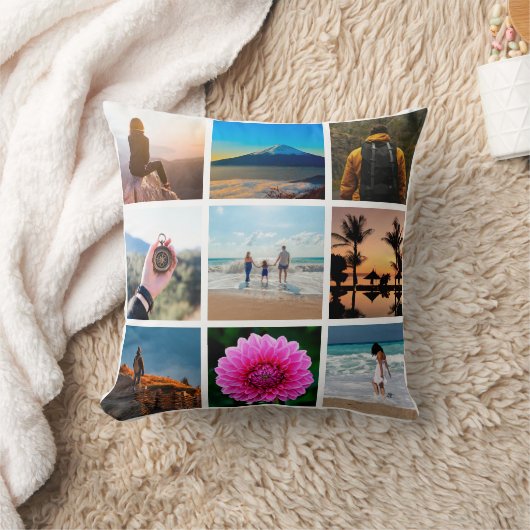 ナインフォトコラージュカスタム写真装飾用クッション クッション (ブランケット)