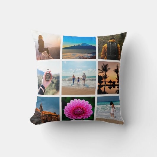 ナインフォトコラージュカスタム写真装飾用クッション クッション (正面)