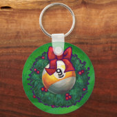 ナインボールリースオングリーン キーホルダー (正面)