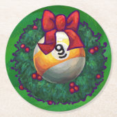 ナインボールリースオングリーン ラウンドペーパーコースター (正面)