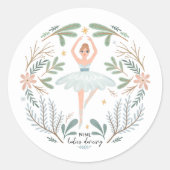 ナインレディース踊り12日のクリスマスかわいいフォーク ラウンドシール (正面)