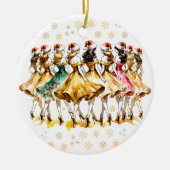 ナインレディース踊り | クリスマスの12日 セラミックオーナメント (正面)