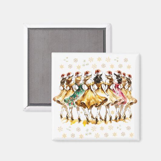 ナインレディース踊り | クリスマスの12日 マグネット (正面/裏面)
