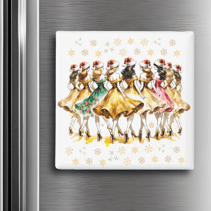 ナインレディース踊り クリスマスの12日 マグネット