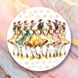 ナインレディース踊り クリスマスの12日 ラウンドシール
