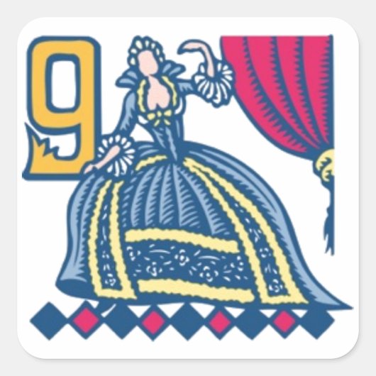 ナインレディース踊り スクエアシール (正面)