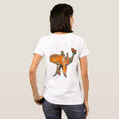 ナイーブなレトロスタイルのアートクジラ Tシャツ (裏面フル)