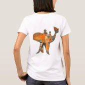 ナイーブなレトロスタイルのアートクジラ Tシャツ (裏面)