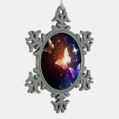 ナイ白熱［赤熱］光を放つトチョウ スノーフレークピューターオーナメント (左)