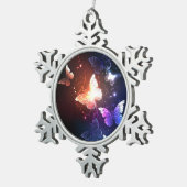 ナイ白熱［赤熱］光を放つトチョウ スノーフレークピューターオーナメント (右)