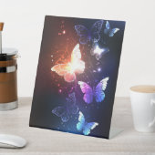 ナイ白熱［赤熱］光を放つトチョウ 台座サイン (インサイチュ)