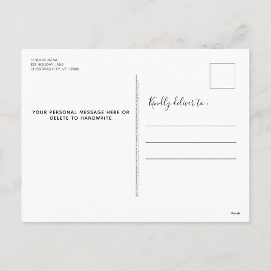 ナウグナイスブルーおもしろいバッファロープレイドペットの写真 シーズンポストカード (裏面)