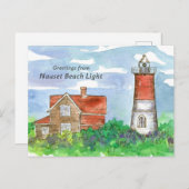 ナウセビーチライトハウスケープコッドナショナルシーショア ポストカード (正面/裏面)