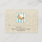 ナウチラスのシェル海ストライプのパターンダマスクビーチ プレイスカード (裏面)