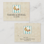 ナウチラスのシェル海ストライプのパターンダマスクビーチ プレイスカード (正面/裏面)