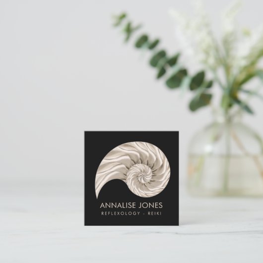 ナウチラスシェルスケッチ スクエア名刺 (スタンド正面)