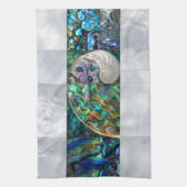 ナウチラスシェル – アワビとパール キッチンタオル (縦)