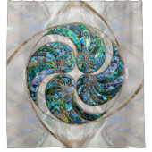 ナウチラスシェル – アワビとパール シャワーカーテン (正面)