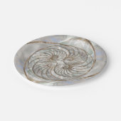 ナウチラスシェル – 真珠と金ゴールドの母 ペーパープレート (アングル)