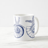 ナウチラスシーシェル&スターフィッシュマリンライフカスタム コーヒーマグカップ (正面右)