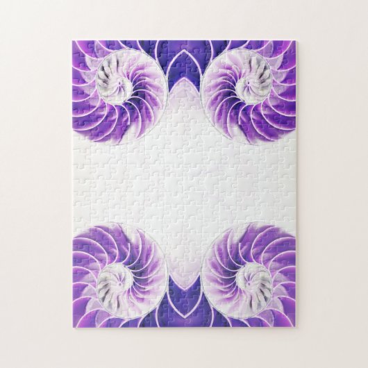 ナウチラス貝殻の貝殻フィボナッチの渦巻き ジグソーパズル (縦)