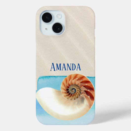 ナウチラス・シーシェルと砂 Case-Mate iPhoneケース (裏面)