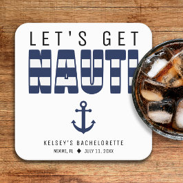 ナウティな独身最後の夜パーティー スクエアペーパーコースター