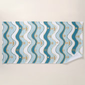 ナウティカいかりチェーン及びロープ ビーチタオル (正面)