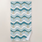 ナウティカいかりチェーン及びロープ ビーチタオル (正面)