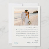 ナウティカルな海岸ウェディングフォトサンクスカード 招待状 (裏面)