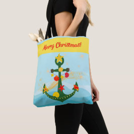 ナウティカル クリスマス アンカー トートバッグ