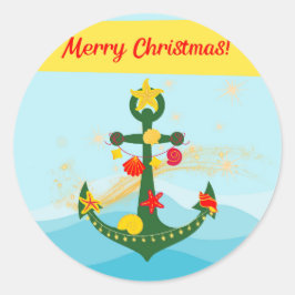 ナウティカル クリスマス アンカー ラウンドシール