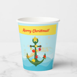 ナウティカル クリスマス アンカー 紙コップ