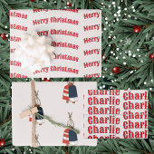 ナウティカル クリスマス ラッピングペーパーシート