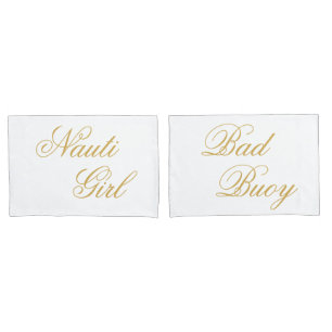 ナウティガールバートブイ彼の彼女の金ゴールドスクリプト航海の 枕カバー