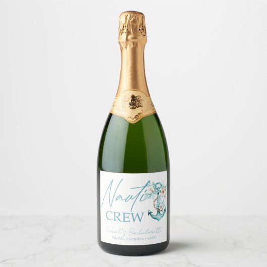 ナウティクルーパーソナライズされたクルーズバチェロレッテ スパークリングワインラベル (正面)