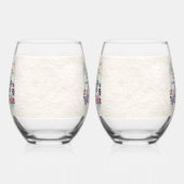 ナウティビーチ沿岸航海のボートテーマ ステムなしワイングラス (左)